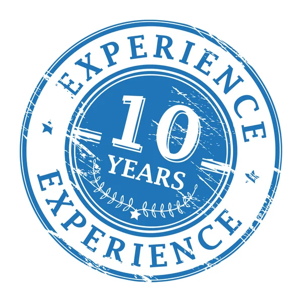 10 Years Experience stamp — Stock Vector