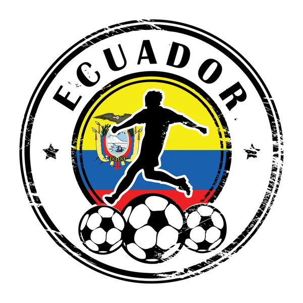 Ecuador football stamp — Stock Vector