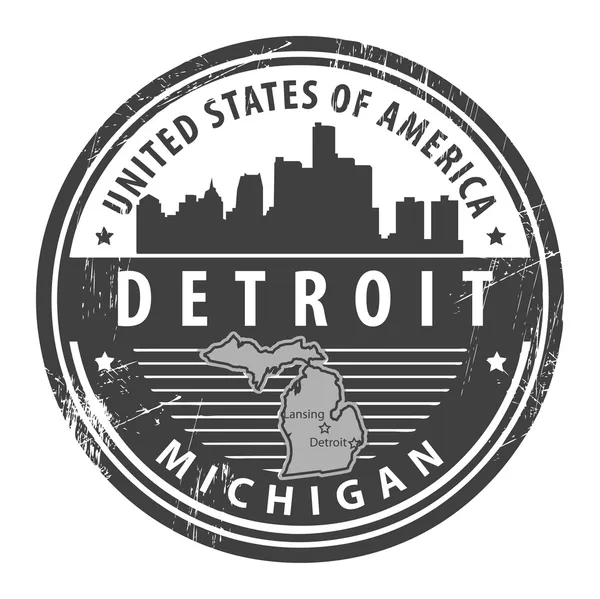 Michigan, detroit pieczęć — Wektor stockowy