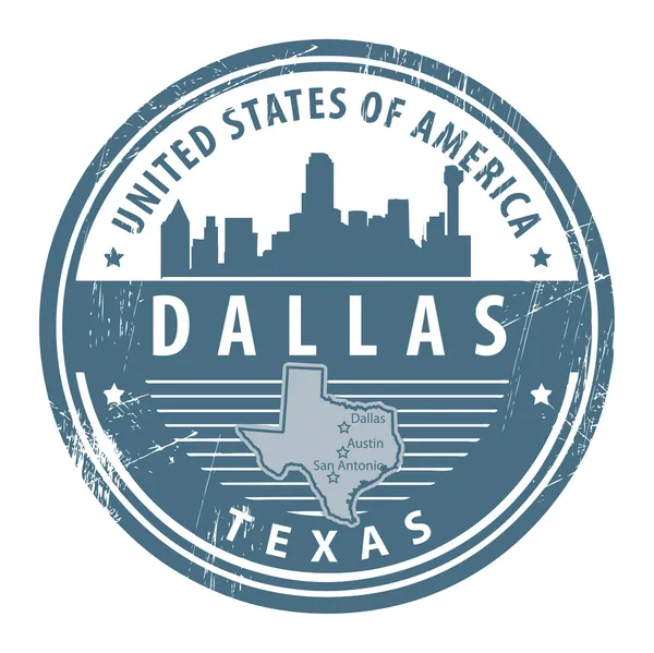 Texas, dallas damgası — Stok Vektör