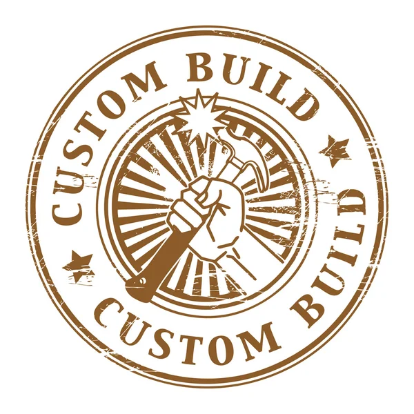 Sello de construcción personalizado — Vector de stock