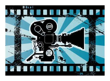 Background with movie camera clipart
