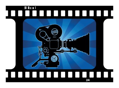 Background with movie camera clipart