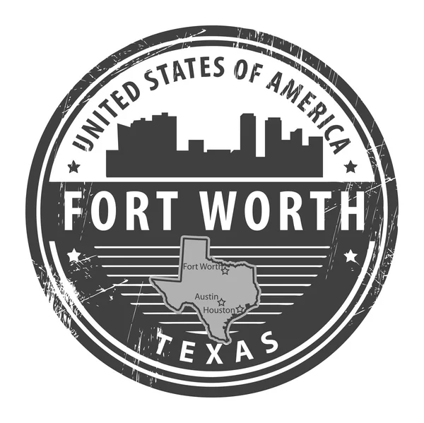 Texas, carimbo de Fort Worth — Vetor de Stock