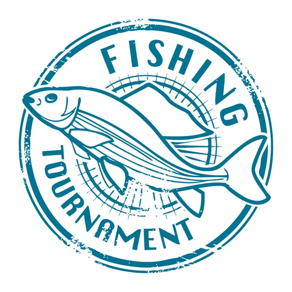 Timbro del torneo di pesca — Vettoriale Stock