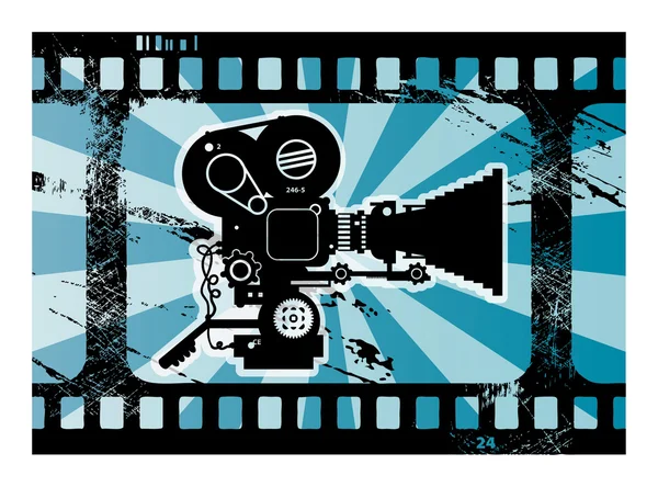 Background with movie camera — Stock Vector