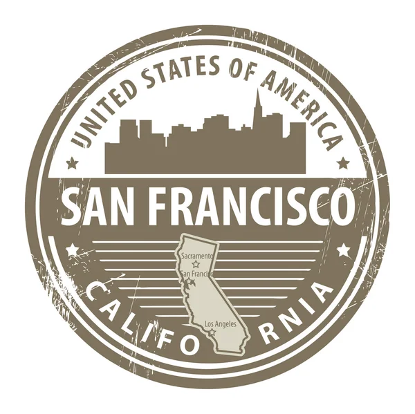 Kalifornien, San Francisco Briefmarke — Stockvektor