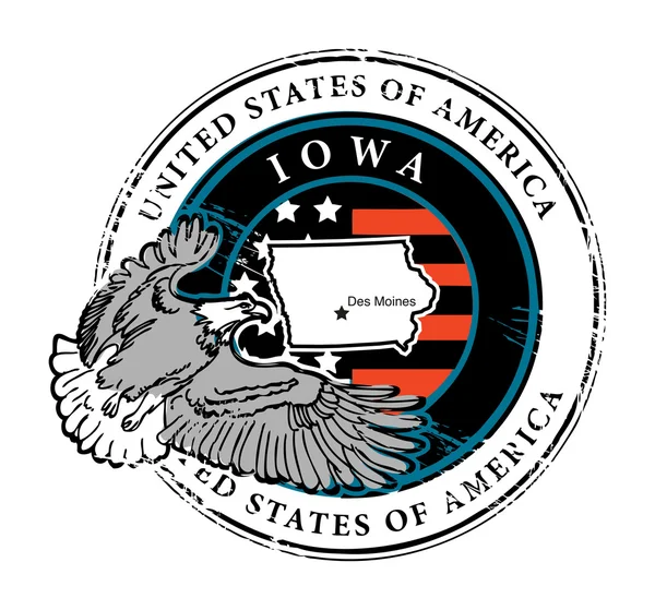 Iowa stamp — Stock Vector