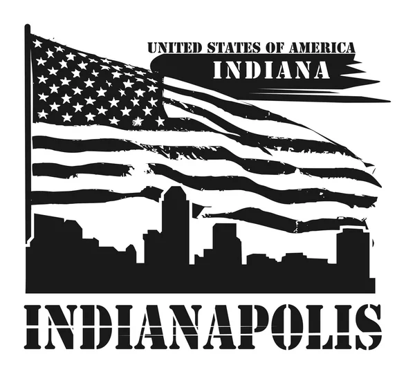 Indiana, Indianapolis etiketi — Stok Vektör