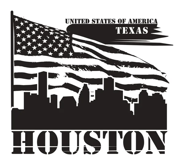 Texas, Houston-Etikett — Stockvektor