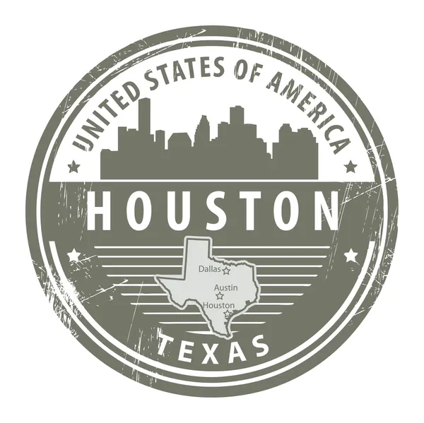 Texas, sello de Houston — Vector de stock