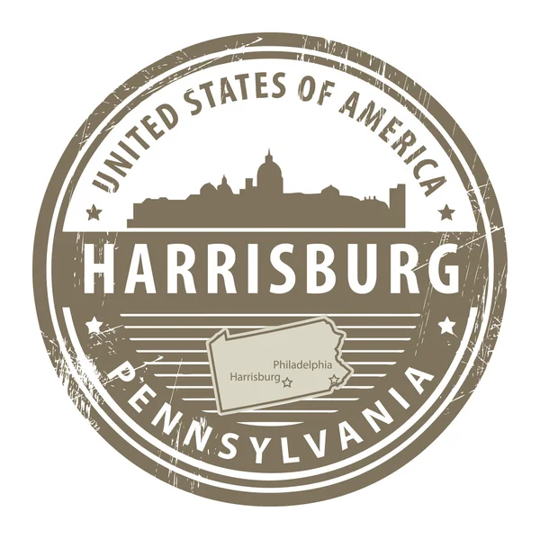 宾夕法尼亚州哈里斯堡邮票 — 图库矢量图片