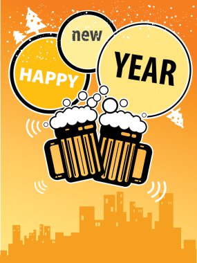 Mutlu yıllar tebrik kartı.