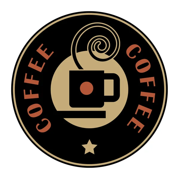 Label met koffiekopje — Stockvector