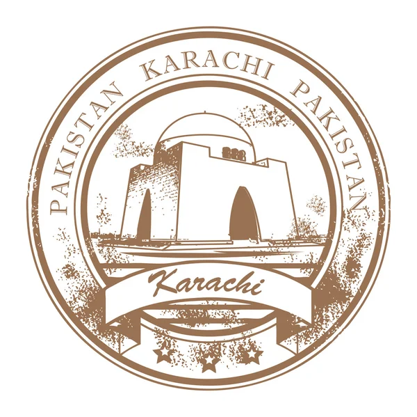 Karachi, Pakistán sello — Vector de stock