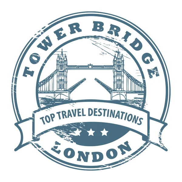 ロンドン タワー ブリッジ スタンプ — ストックベクタ