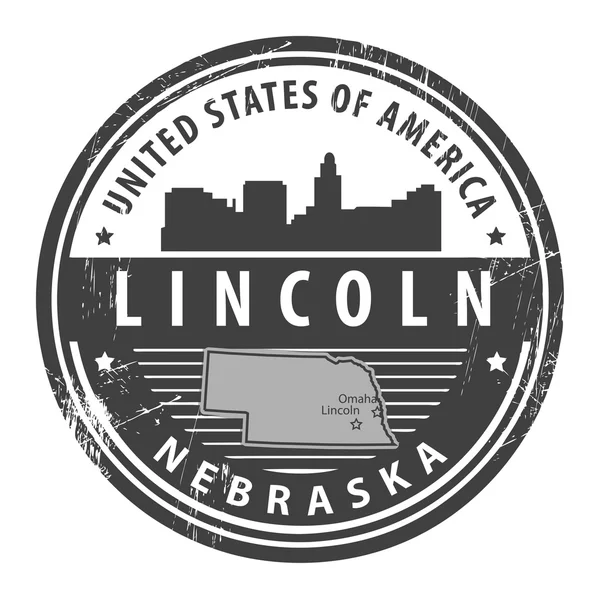 Nebraska, timbre Lincoln — Image vectorielle
