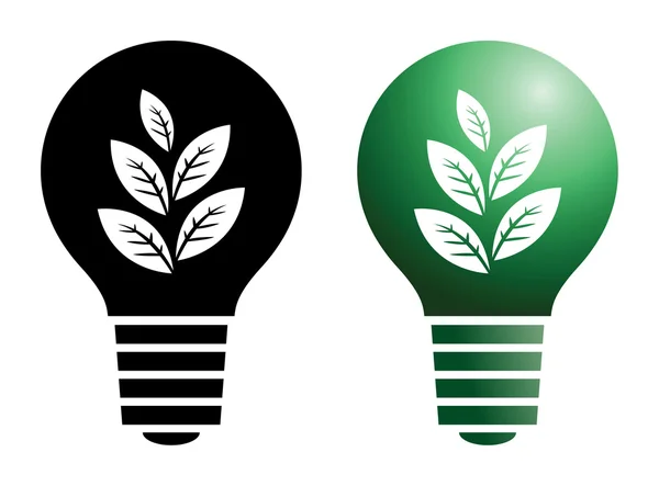 Symbol zelené žárovky — Stockový vektor