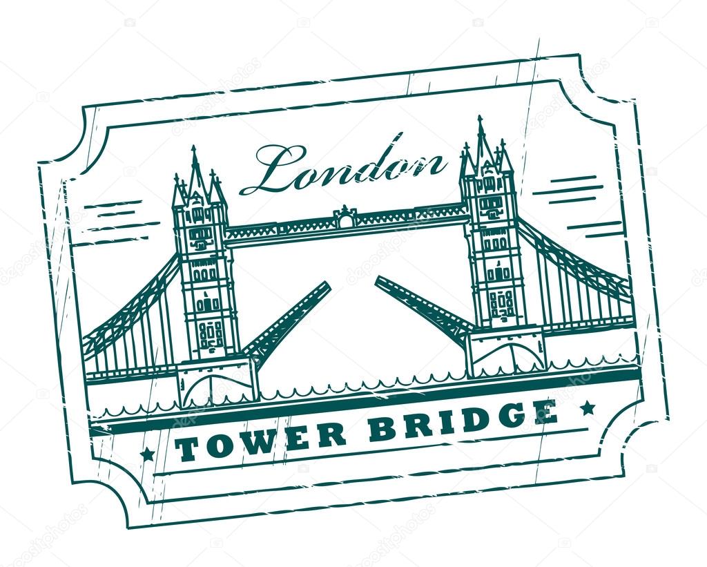 London, Tower Bridge stamp