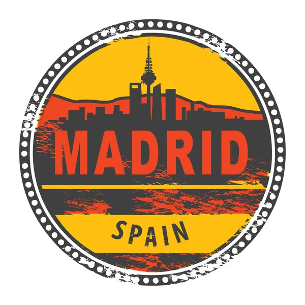 Sello Madrid, España — Vector de stock