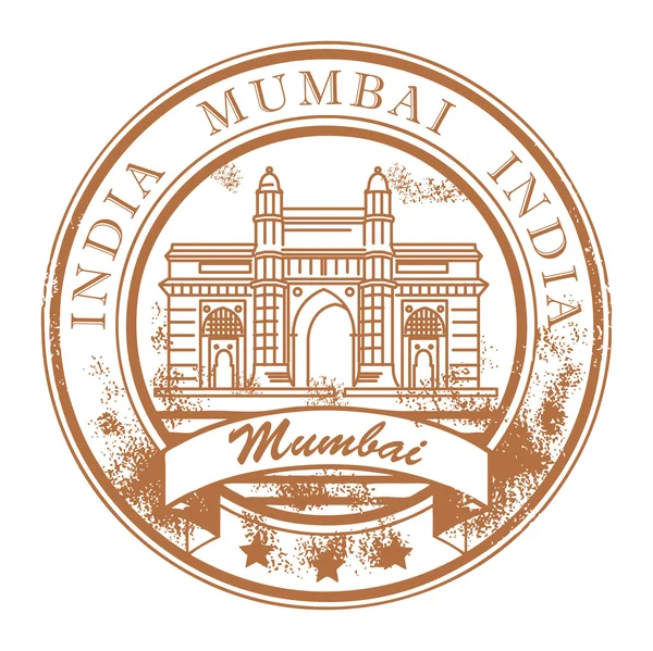 Mumbai, sello de la India — Vector de stock