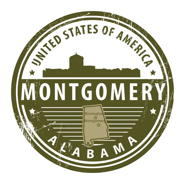 Alabama, Montgomery stamp — Stock Vector