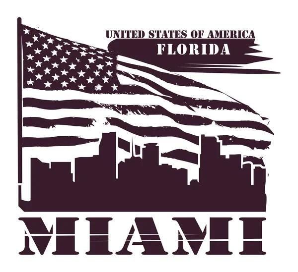 Florida, sello de Miami — Vector de stock