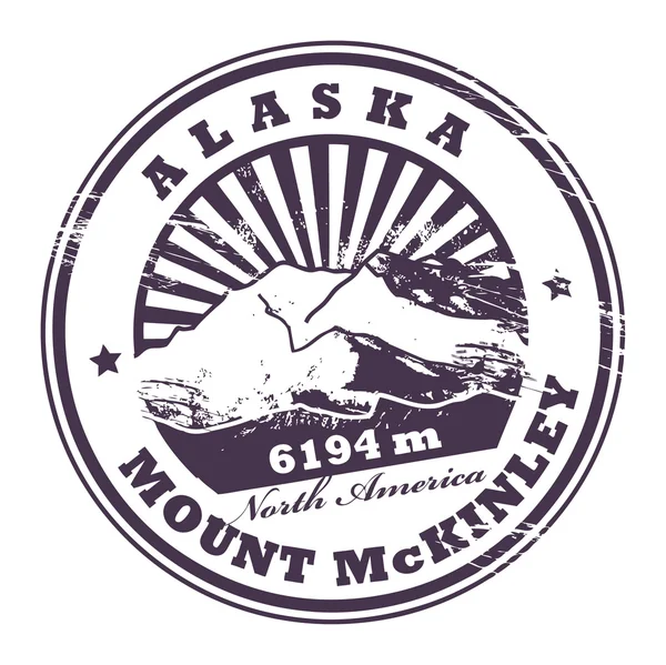 Mount McKinley, Alaska stamp Stock Illustration