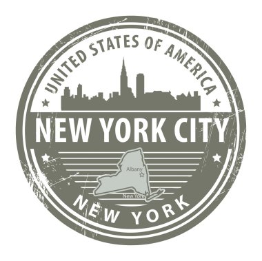 New York, New York City stamp clipart