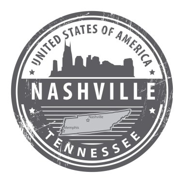 Tennessee, Nashville stamp clipart