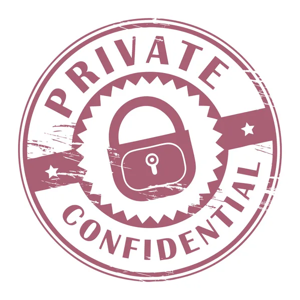 Selo privado e confidencial — Vetor de Stock