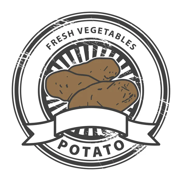 马铃薯、 新鲜蔬菜邮票 — 图库矢量图片