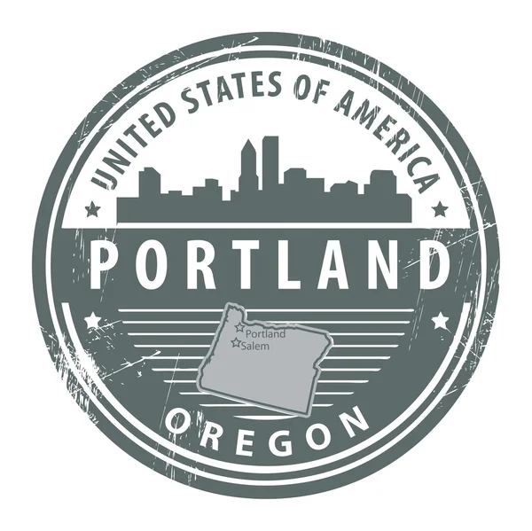 Oregon, timbro Portland — Vettoriale Stock