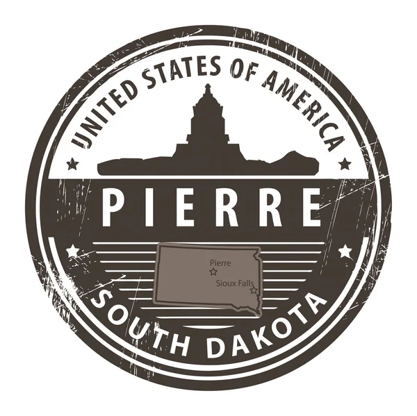 South Dakota, Pierre stamp — Stock Vector