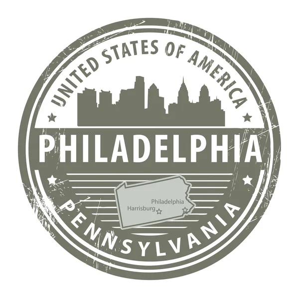 Pennsylvanie, Philadelphie timbre — Image vectorielle