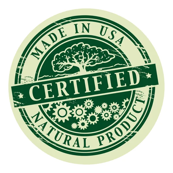 Natural Product, Certified stamp — Stock Vector