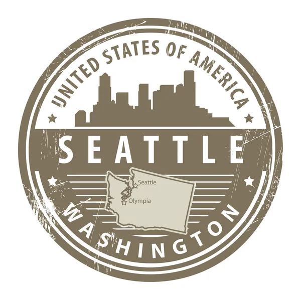 Sello Washington, Seattle — Vector de stock