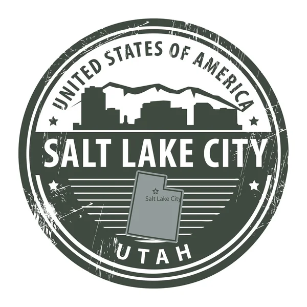 Utah, Timbre de Salt Lake City — Image vectorielle