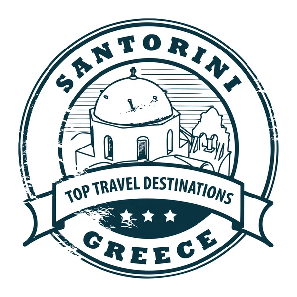 Santorini, Griekenland stempel — Stockvector