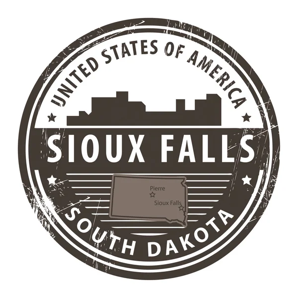 Dakota du Sud, Sioux Falls — Image vectorielle