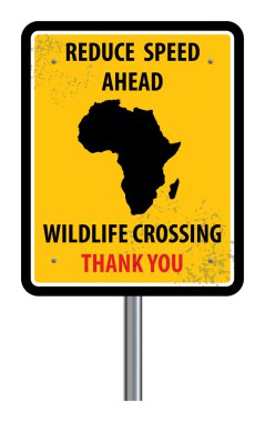 Wildlife crossing sign clipart