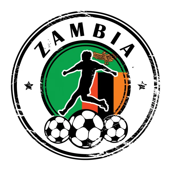 Football, Zambia stamp — Stock Vector