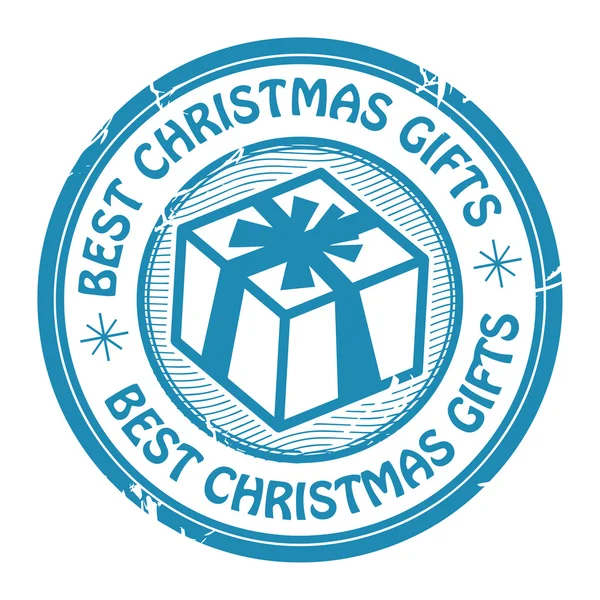 Mejor sello de regalos de Navidad — Vector de stock