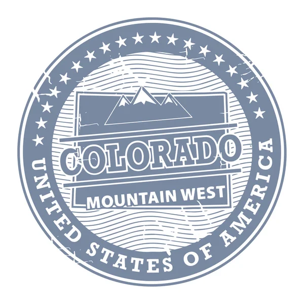 Colorado, hegy nyugati bélyegző — Stock Vector