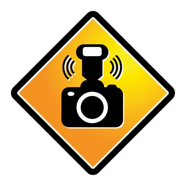 Camera flash sign — Stock Vector