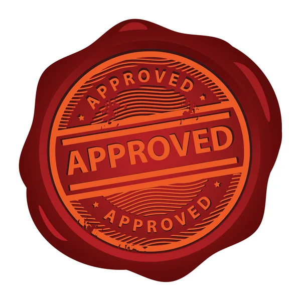 Wax seal Approved — Stock Vector