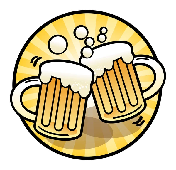 两个啤酒杯子 — 图库矢量图片