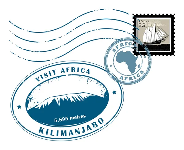 Set van Afrika post postzegels — Stockvector