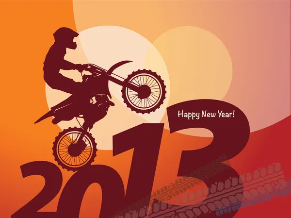 Capodanno gara di motocross — Vettoriale Stock