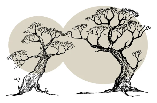 Árboles ilustración — Vector de stock
